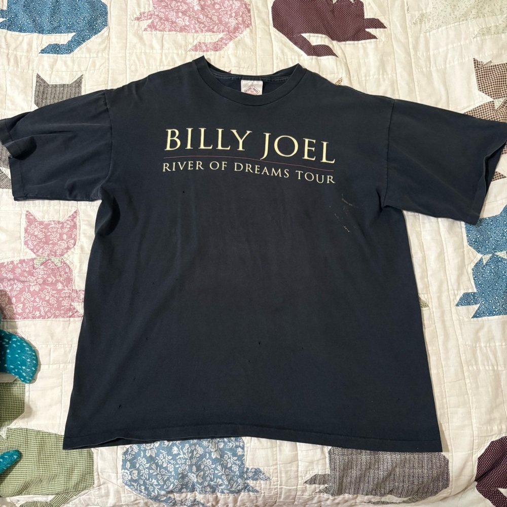 Vintage Billy Joel River of Dreams Tour Crew T-Shirt Tee Distressed Size XL